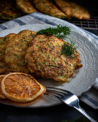 Zucchini pancakes: homemade, homegrown, and healthy.