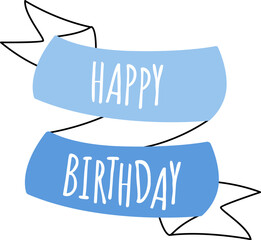 Hand drawn abstract happy birthday inscription Banner