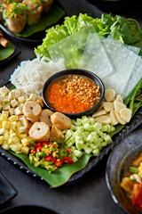 Naem Nueng vietnamese and thai dish with spiced sausage and vegetables