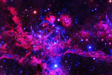 Fototapeta premium Beautiful galaxy of red color with stars. Elements of this image were furnished by NASA