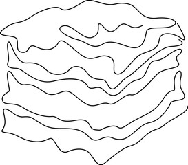 Puff pastry cake Line art dessert