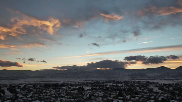 sunset over the mountains