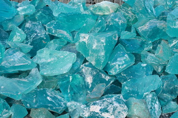 Texture of a pile of acrylic broken glass. A high quality.