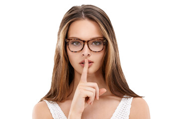 With a smoldering gaze and stylish glasses, the enchanting model entices to keep secrecy, urging...