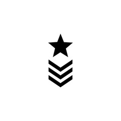 military rank icon in trendy flat design