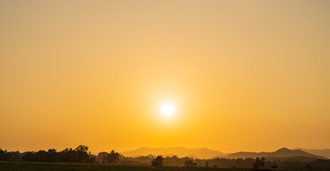 sunset in the mountains