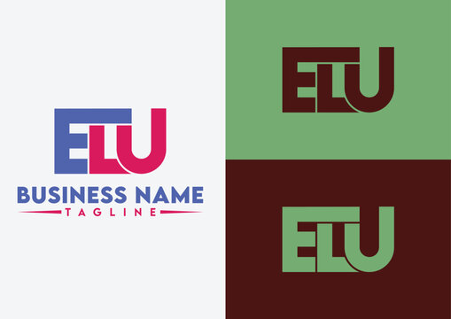  Letter ELU logo design, ELU letter logo