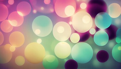 A pastel rainbow gradient with circular bokeh lights, adding a playful and whimsical touch to your artwork, Generative AI, illustration
