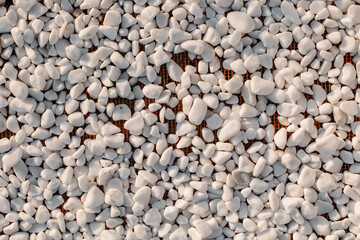 Sea pebbles background. Small gravel texture.