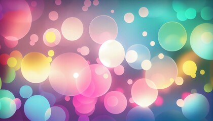 A pastel rainbow gradient with circular bokeh lights, adding a playful and whimsical touch to your artwork, Generative AI, illustration