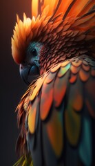 Obraz premium Beautiful parrot in the sunset made with generated ai