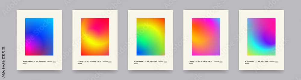 Poster gradient background, color gradation abstract holographic, vector poster. neon color soft blend mesh