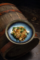 delicious vegetarian risotto prepared by the chef
