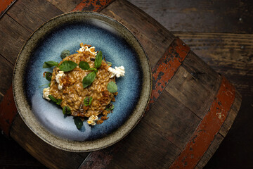 delicious vegetarian risotto prepared by the chef
