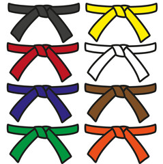 different colors of belts karate taekwon-do boxing fight © anastasia_7em