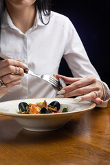 a delicious and beautiful seafood dish prepared by the chef
