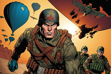 The Paratroopers Action Comics World War 3 Made With Generative AI