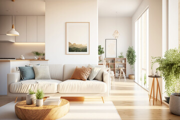 Stylish living room, generative ai