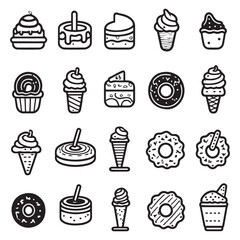 National doughnut day icons, donuts icon vector set isolated on white background. Donut vector