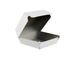 Open burger packaging isolated for mockups