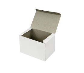 Open white box isolated for mockups