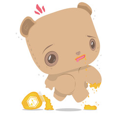 teddy bear with honey