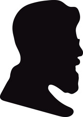 Silhouette of Man's Head on a white background.