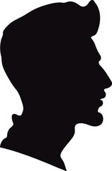 Silhouette of Man's Head on a white background.