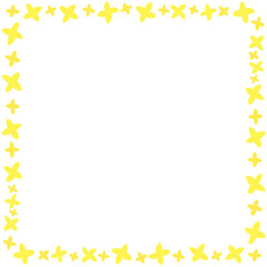 Forsythia and leaf frame illustration , 개나리와 잎 프레임 일러스트