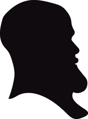 Silhouette of Man's Head on a white background.