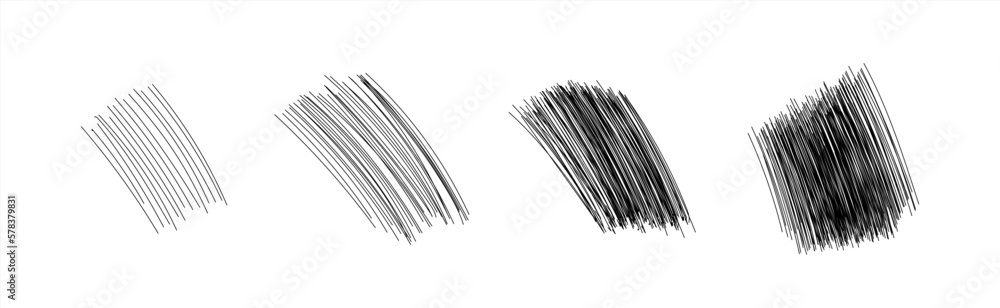Fototapete Hand drawn line sketch set. Vector scribble doodle linear for message note mark design element. Pencil or pen graffiti elements or draft illustration. 10 EPS.