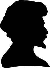 Naklejka na ściany i meble Silhouette of Man's Head on a white background.