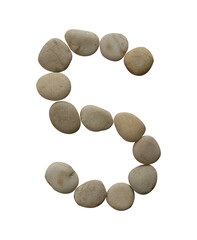 Letter S in stone isolated