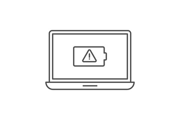 Laptop and battery notification icon vector design