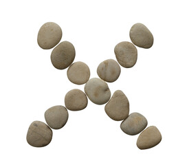 Letter X in stone isolated