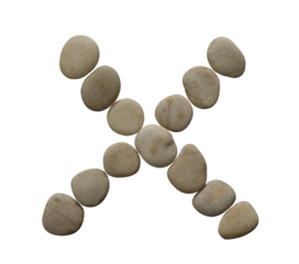 Letter X in stone isolated