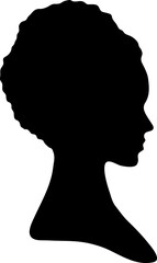 silhouette of a woman on a white background. Female head.