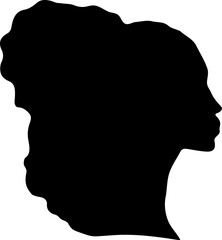 silhouette of a woman on a white background. Female head.