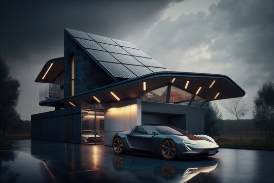 Generative AI illustration of modern luxury sports car