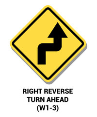 Manual On Uniform Traffic Control Device Right Reverse Road Sign Symbol