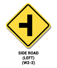 Manual On Uniform Traffic Control Device ( MUTCD ) SIDE ROAD AT LEFT , United States Road Symbol Sign with description 