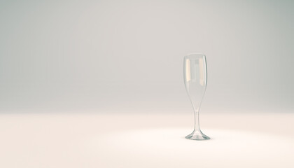 Empty Champagne / sparkling wine flute style glass.