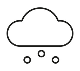 Basic weather icon of cloud and hail. Nature clipart. Contour simple style. Can be used for web, apps, stickers. Transparent background.