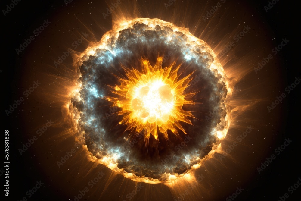 Wall mural illustration of a supernova - created with generative ai