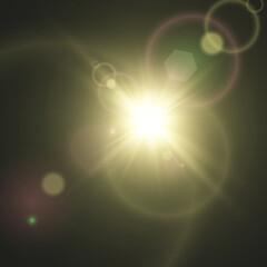 Vector transparent sunlight special lens flare light effect. Bright beautiful star. Light from the rays.	
