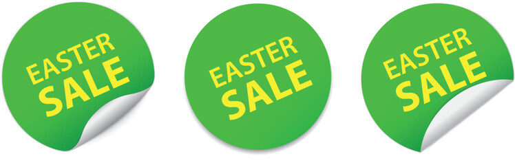 EASTER SALE - green round sticker banners