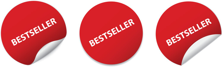 BESTSELLER - red round sticker banners