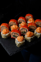 delicious sushi prepared by the chef
