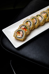 delicious sushi prepared by the chef
