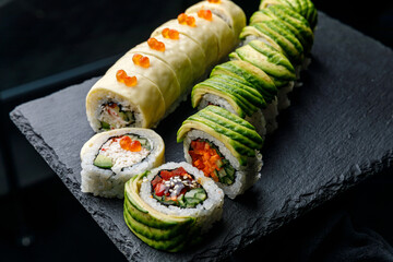 delicious sushi prepared by the chef
